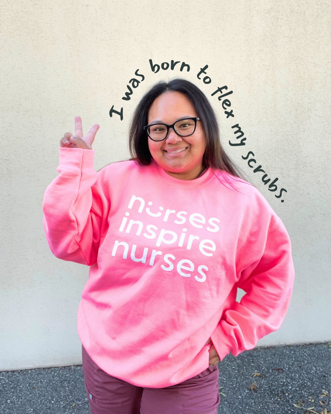Nurses Inspire Nurses Neon Pink Smile Crew