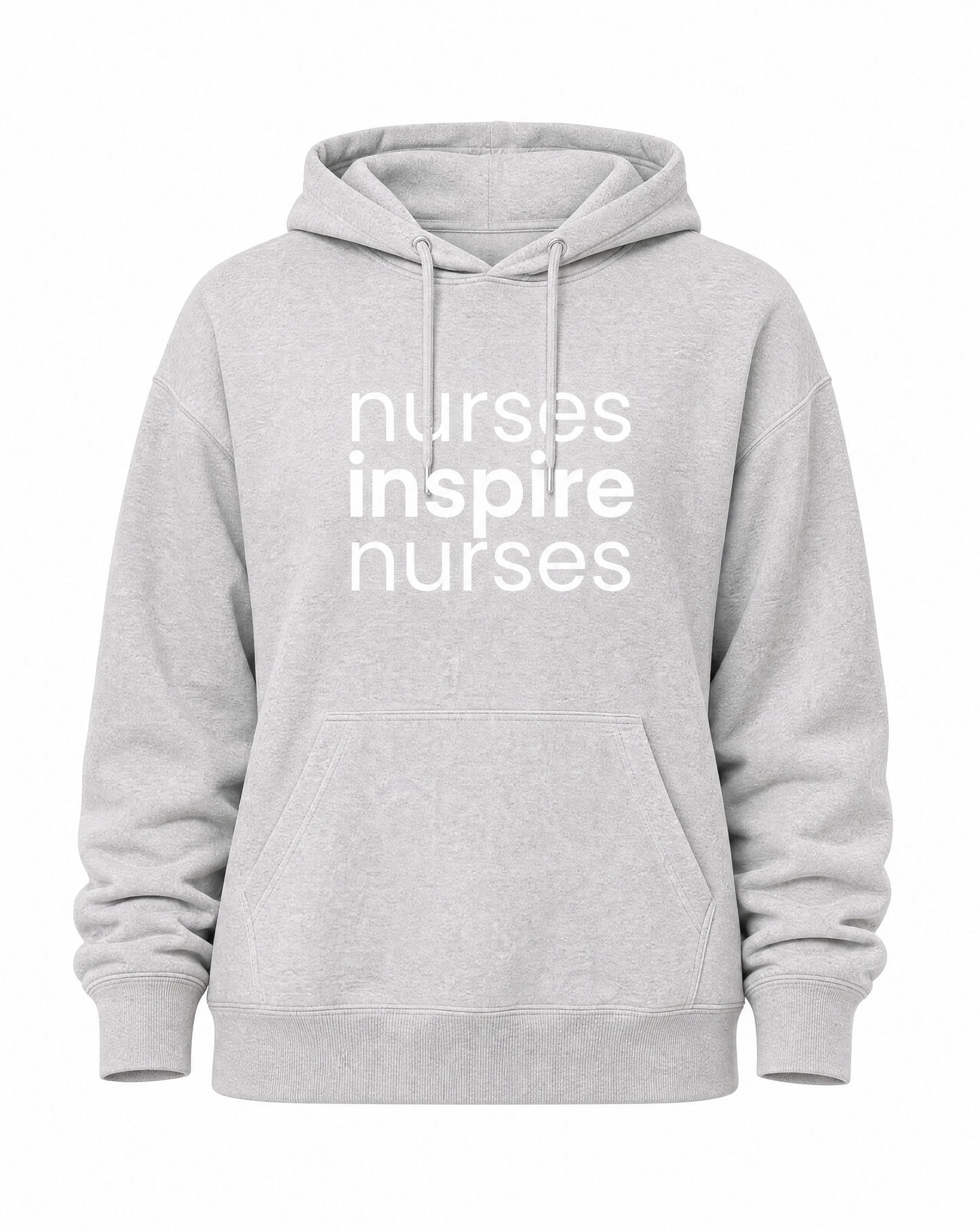 Nurses Inspire Nurses Hoodie - Heather Grey (MISPRINT)