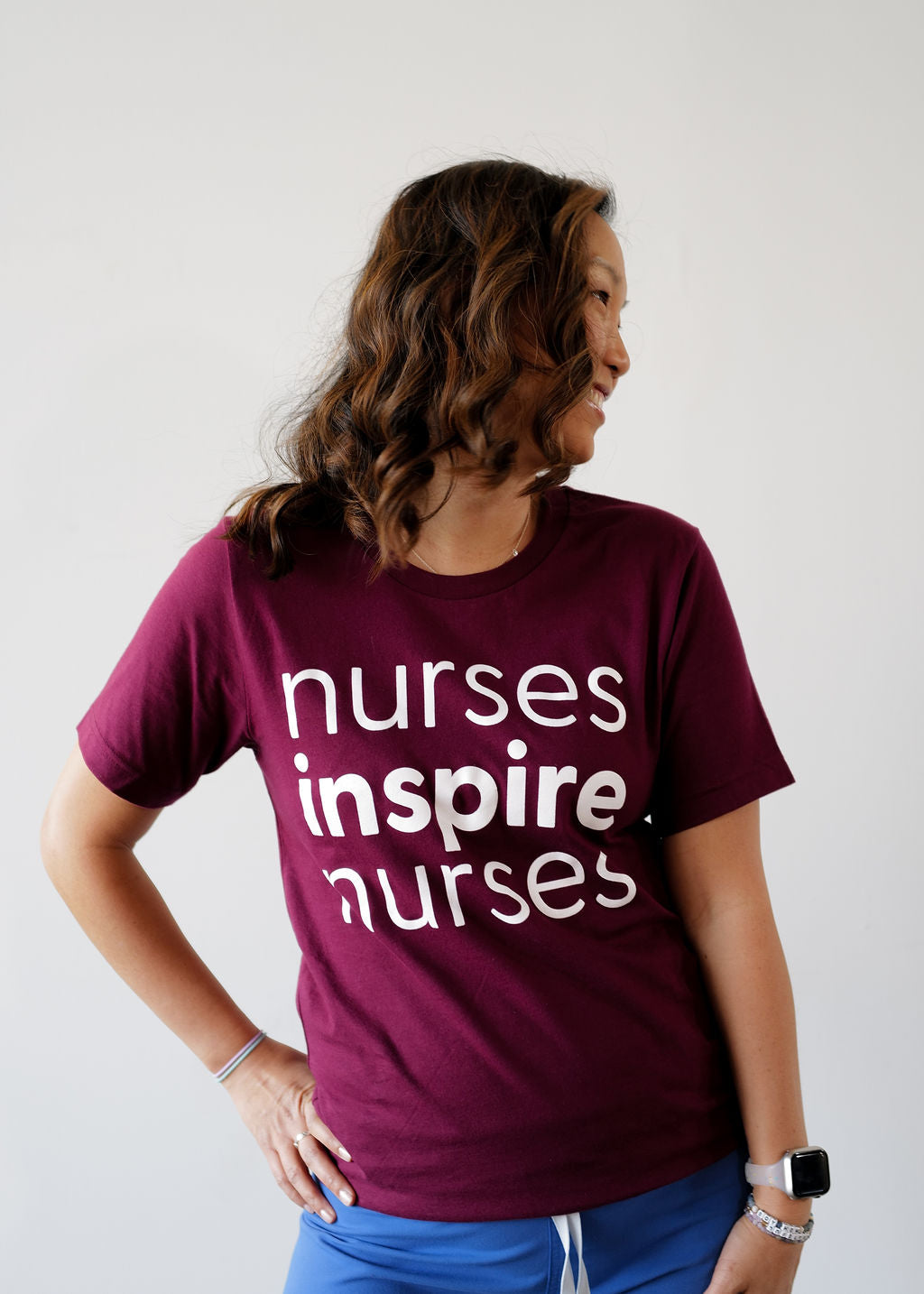 Nurses Inspire Nurses Tee - Maroon