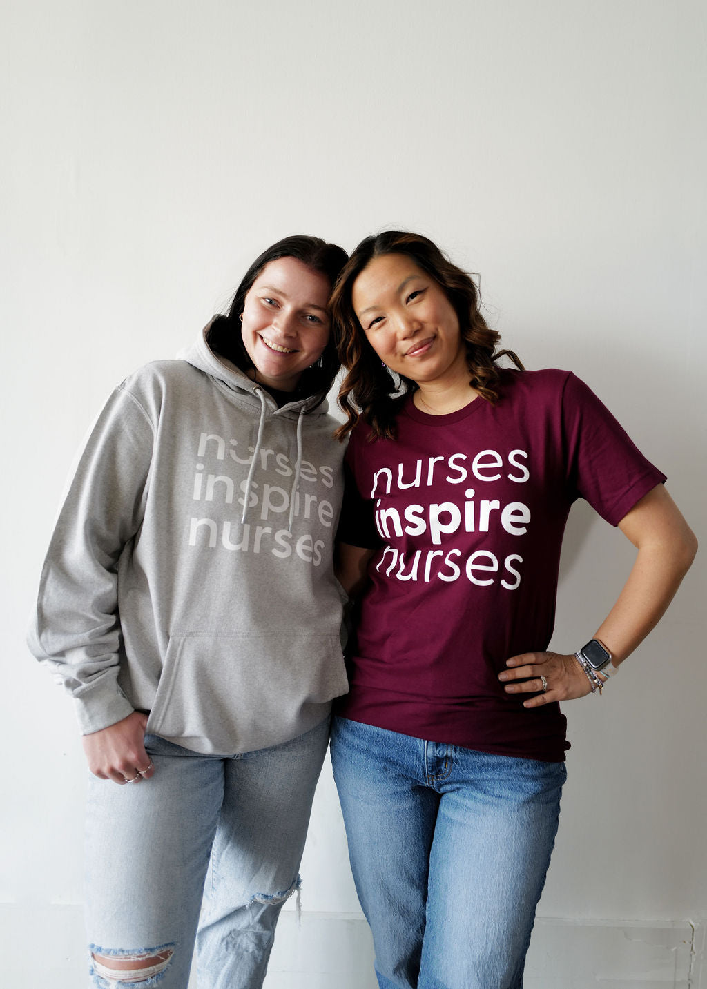 Nurses Inspire Nurses Hoodie - Heather Grey