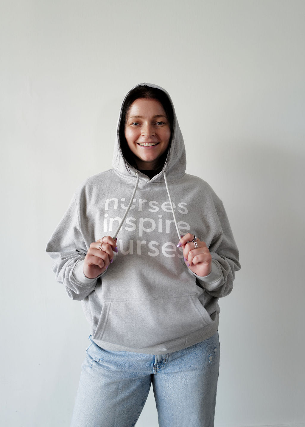 Nurses Inspire Nurses Hoodie - Heather Grey