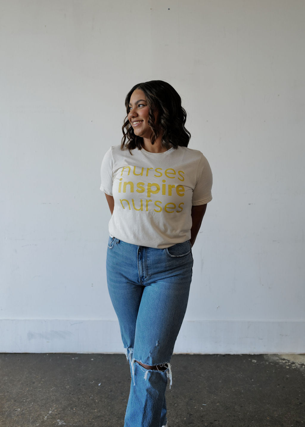 Nurses Inspire Nurses Tee - Oatmeal (ALL SALES FINAL)