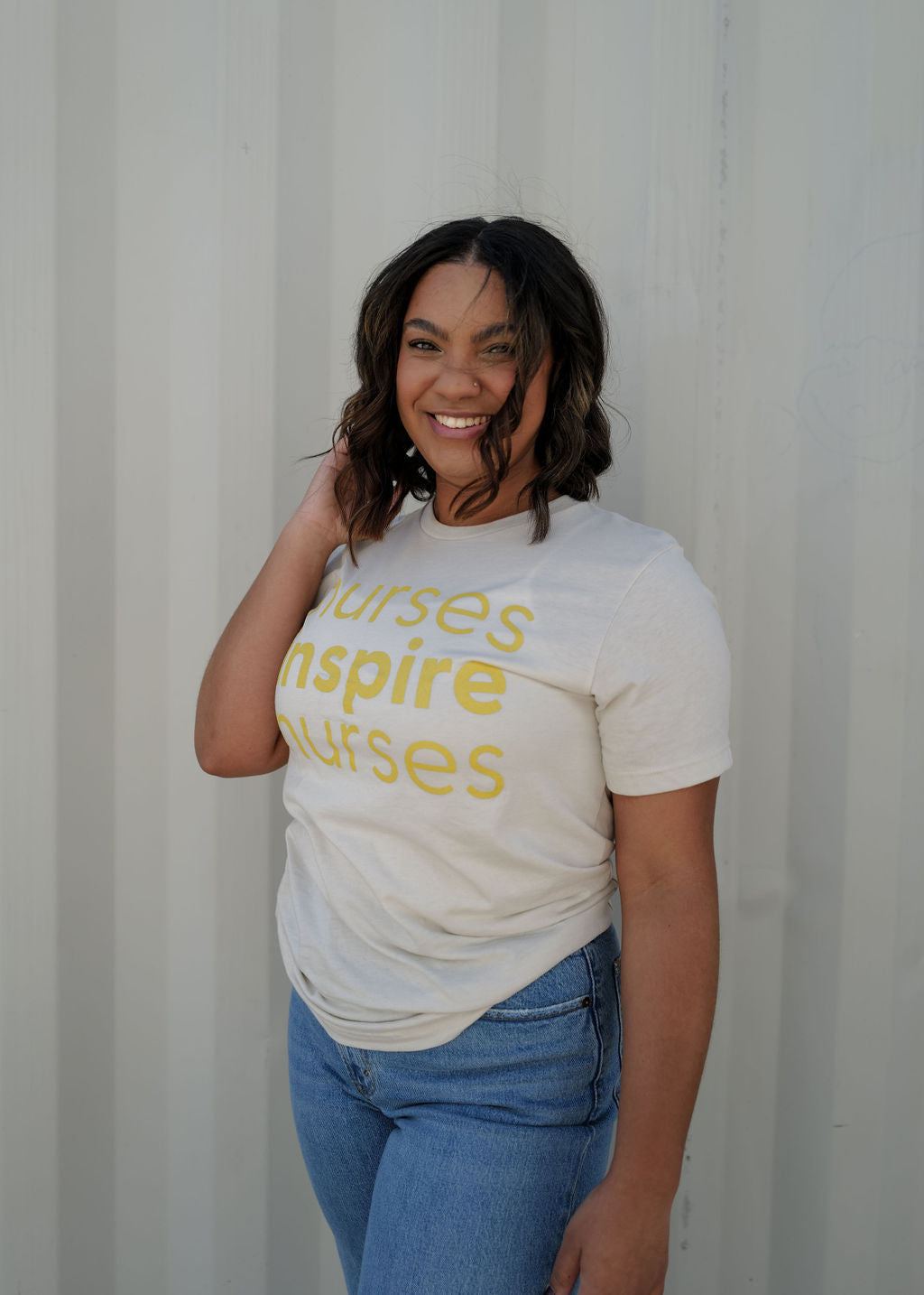 Nurses Inspire Nurses Tee - Oatmeal (ALL SALES FINAL)