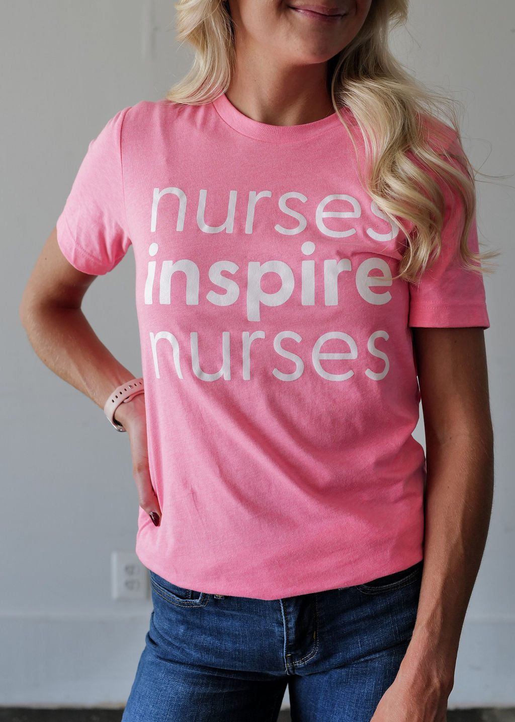 Nurses Inspire Nurses Tee - Pink (ALL SALES FINAL)