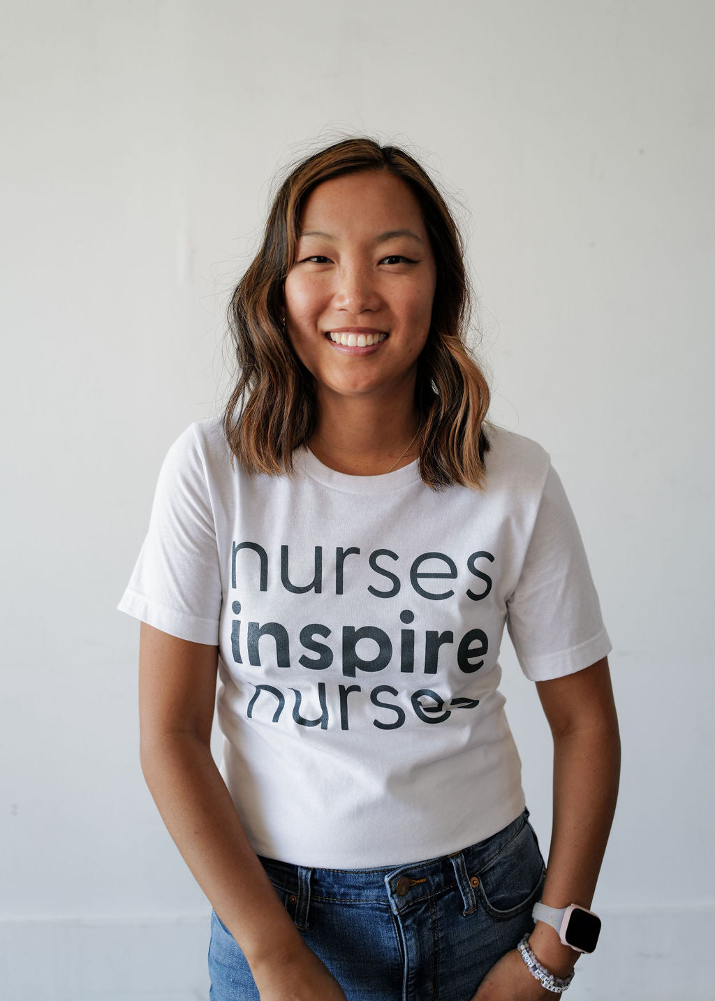 Nurses Inspire Nurses Tee - White (ALL SALES FINAL)
