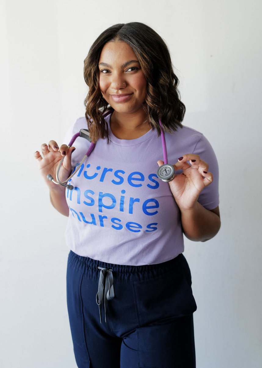 Nurses Inspire Nurses Smile Tee - Lavender