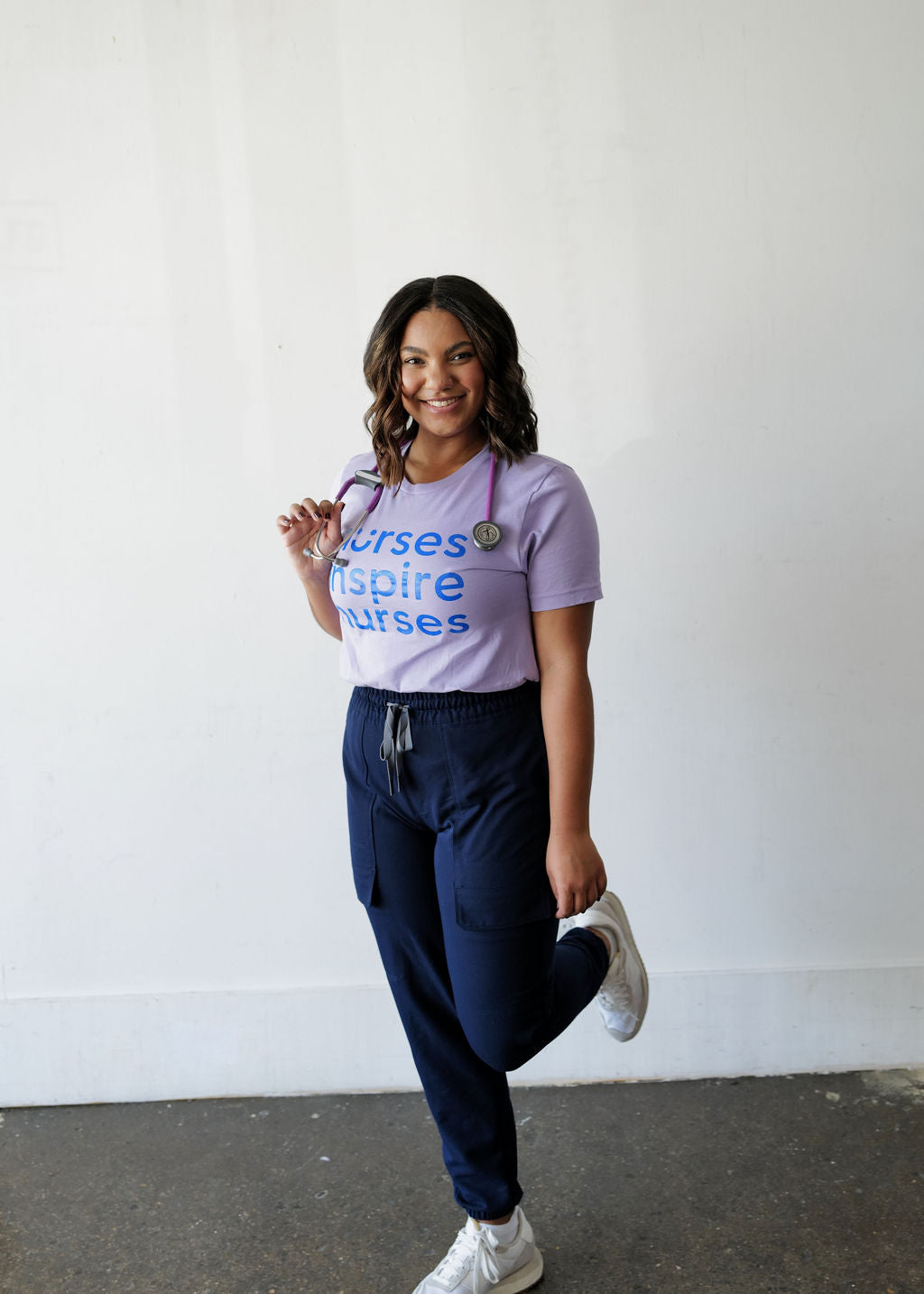 Nurses Inspire Nurses Smile Tee - Lavender