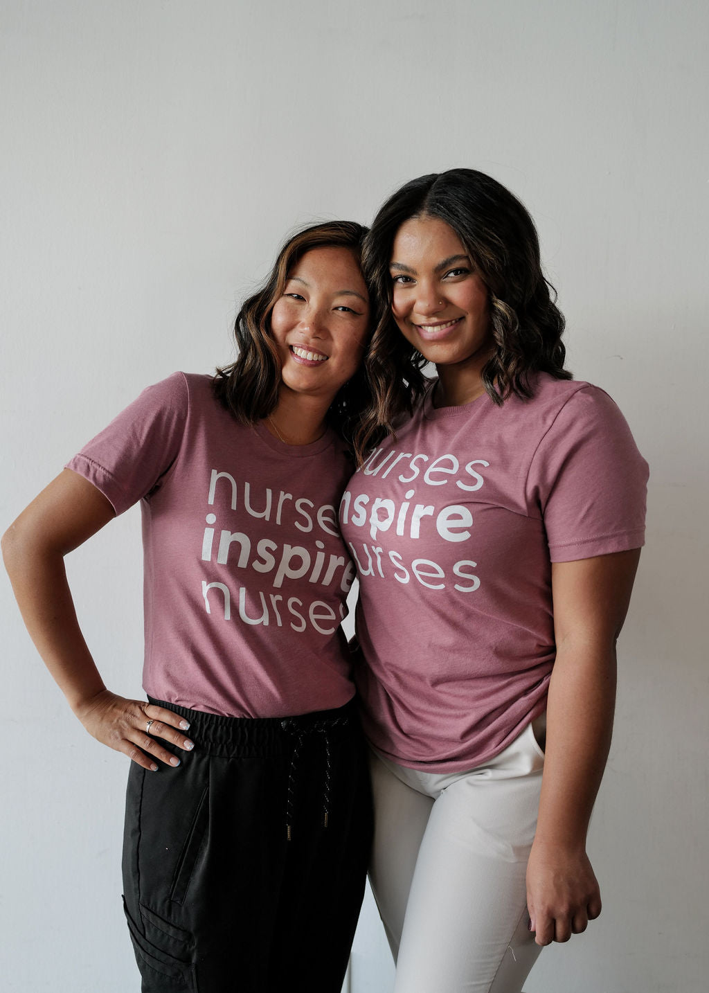 Nurses Inspire Nurses Tee - Mauve (ALL SALES FINAL)