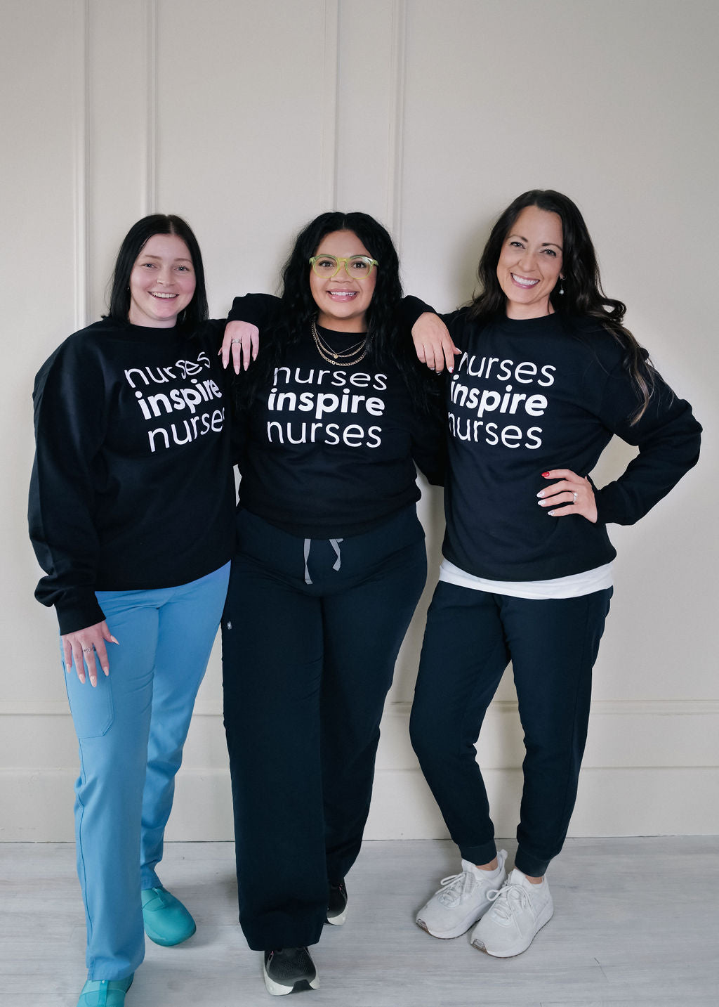 Nurses Inspire Nurses Classic Navy Crewneck (ALL SALES FINAL)
