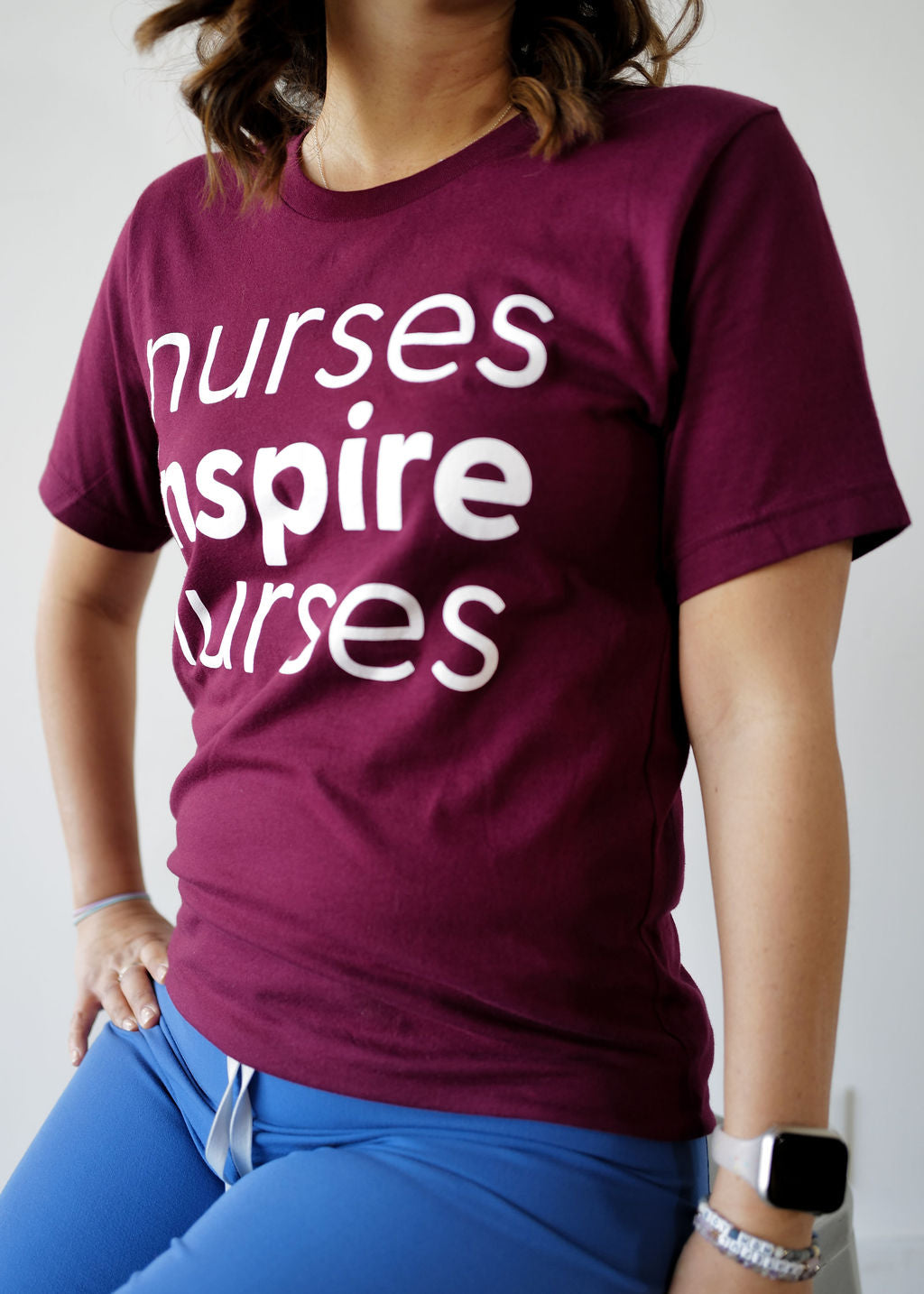 Nurses Inspire Nurses Tee - Maroon