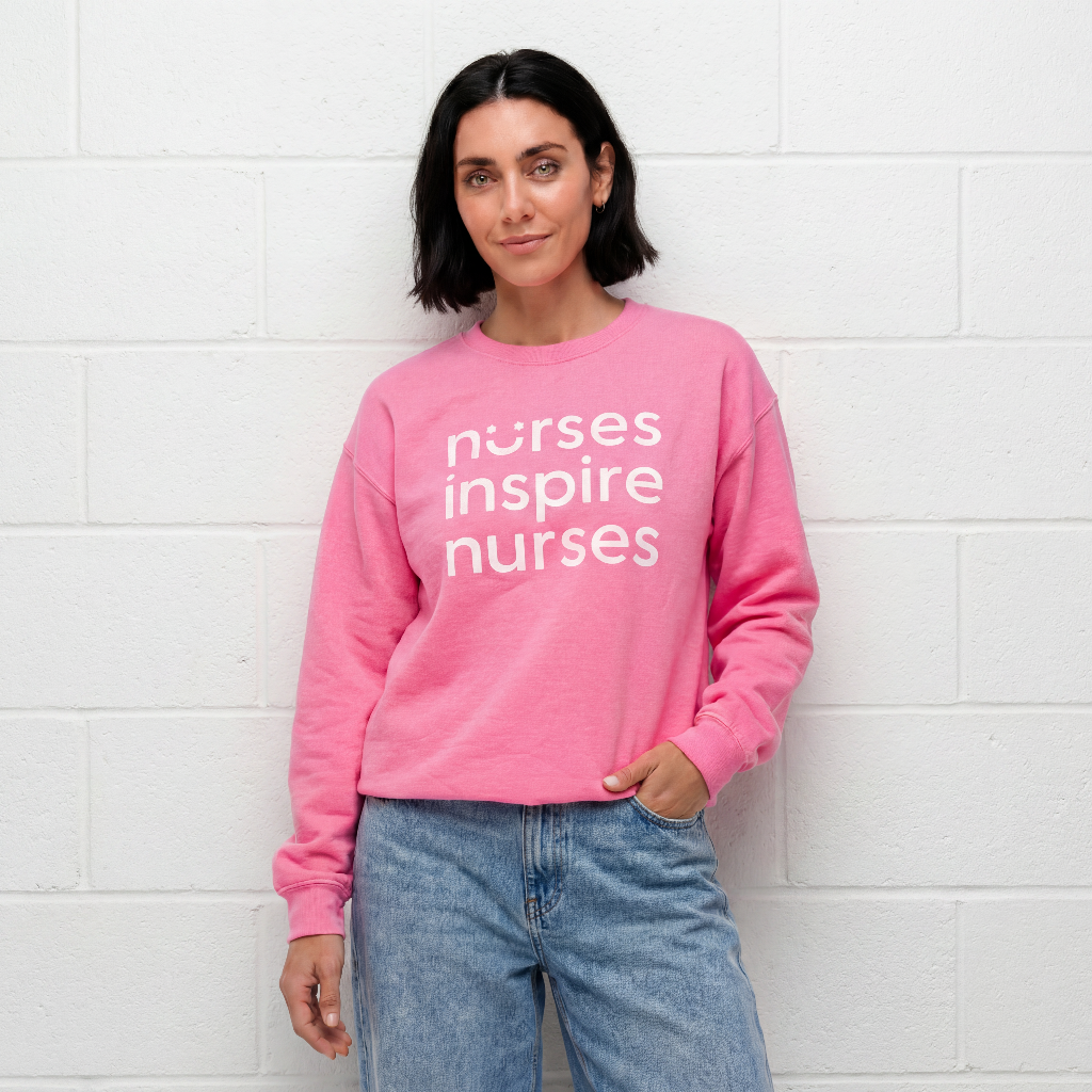 Nurses Inspire Nurses Neon Pink Smile Crew