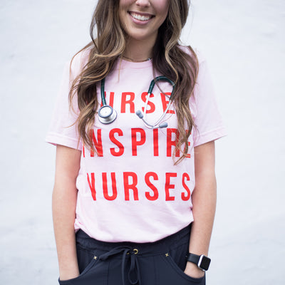 Nurses Inspire Nurses Red and Pink Classic Tees