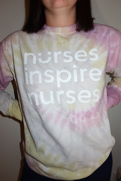 Nurses Inspire Nurses Long Sleeve Tee - Spring Dye