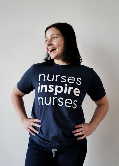 Nurses Inspire Nurses Tee - Navy