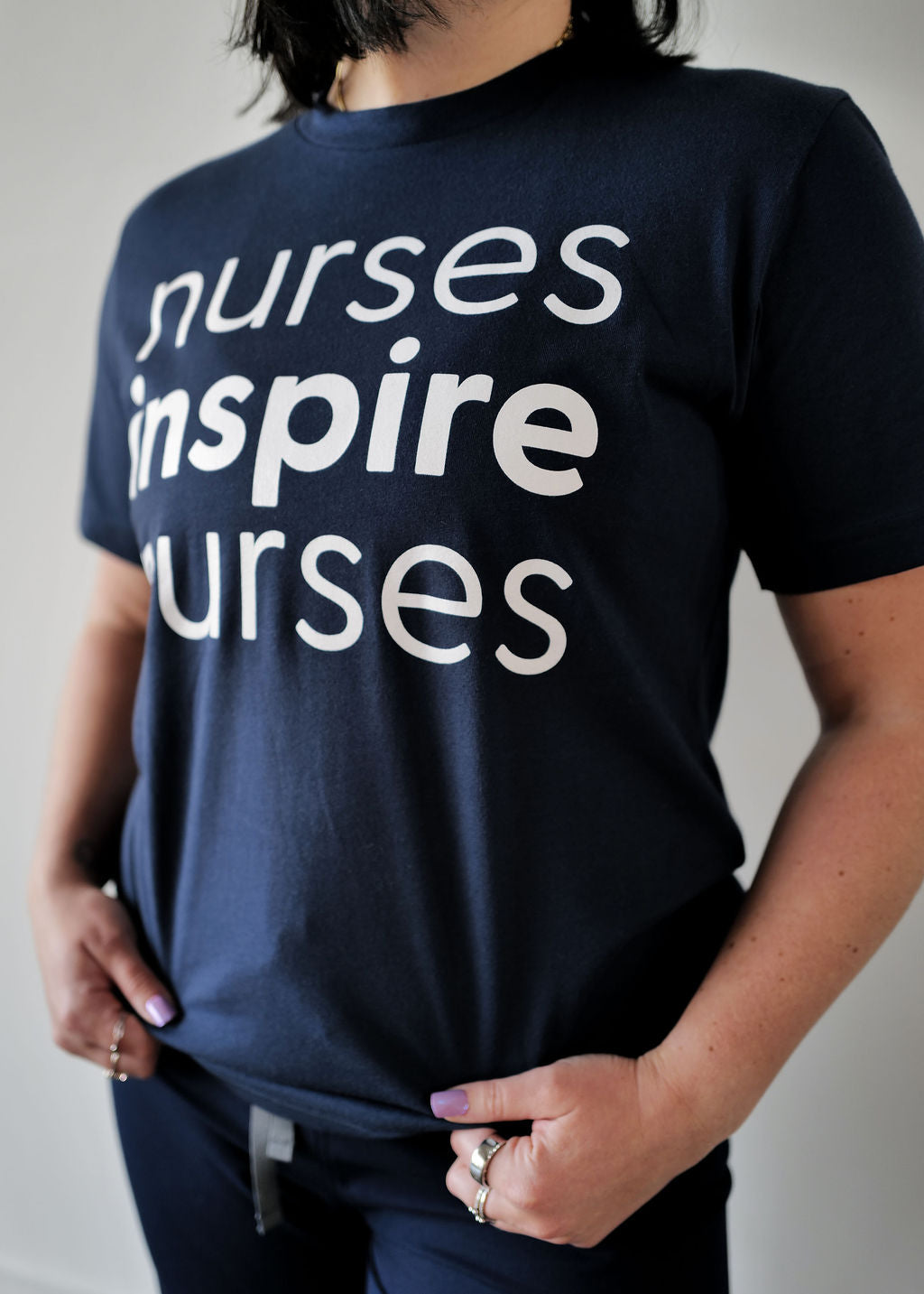 Nurses Inspire Nurses Tee - Navy