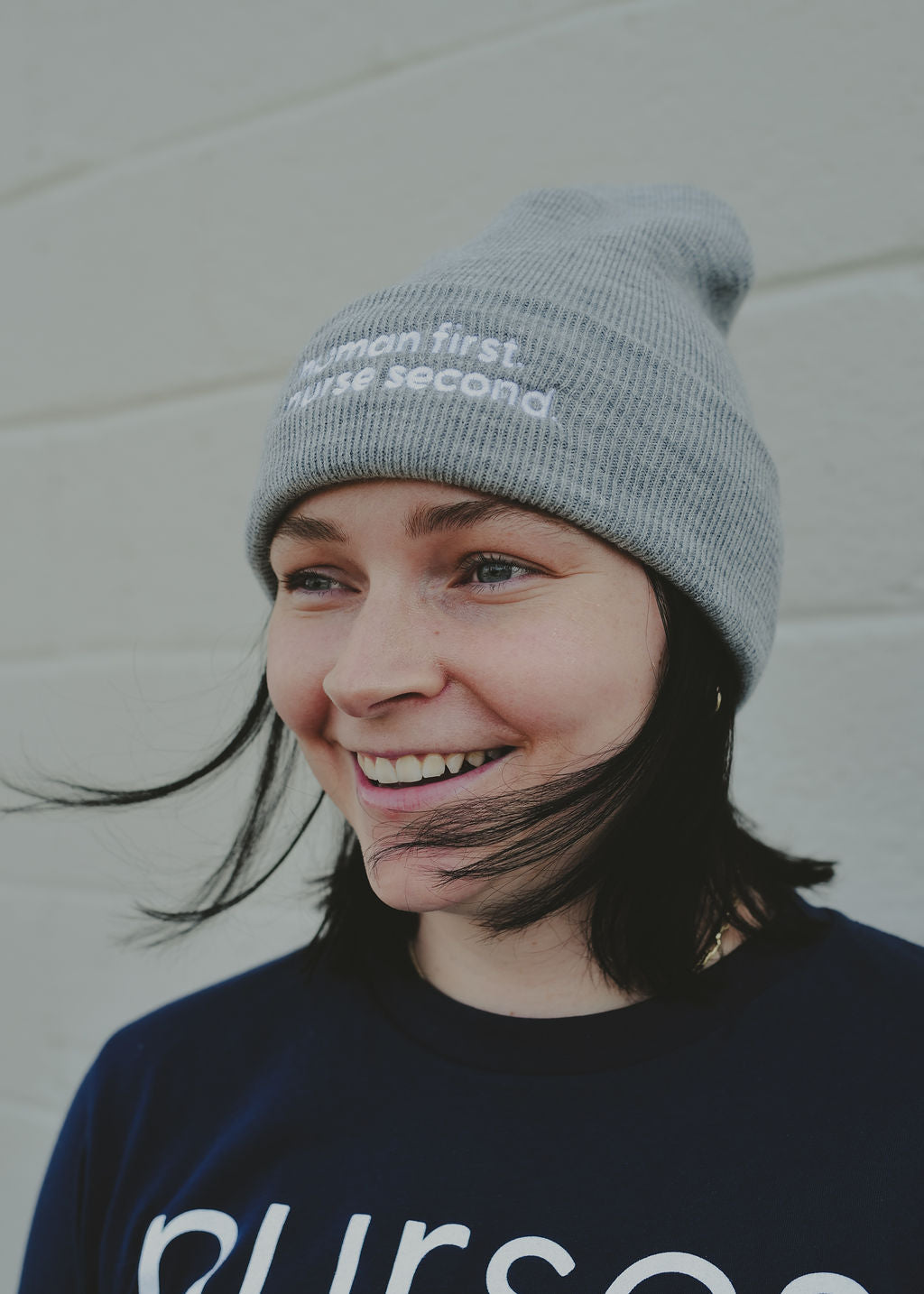 Human First Heather Grey Beanie