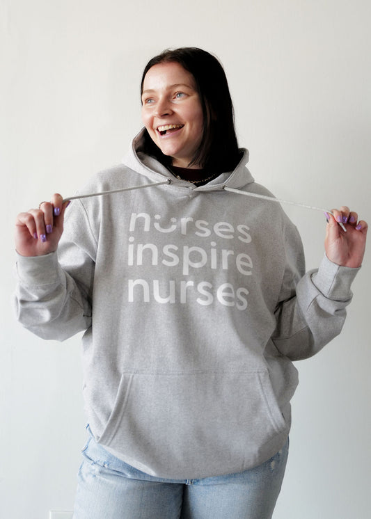 Nurses Inspire Nurses Hoodie - Heather Grey