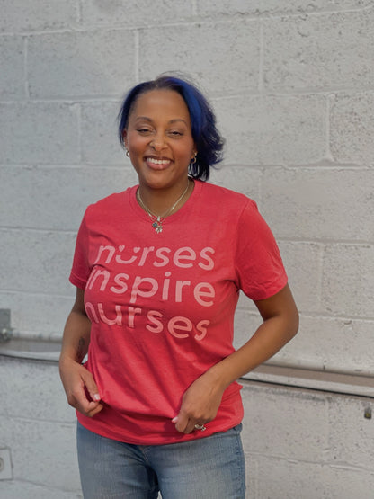 Nurses Inspire Nurses Classic Tee - Red/Pink