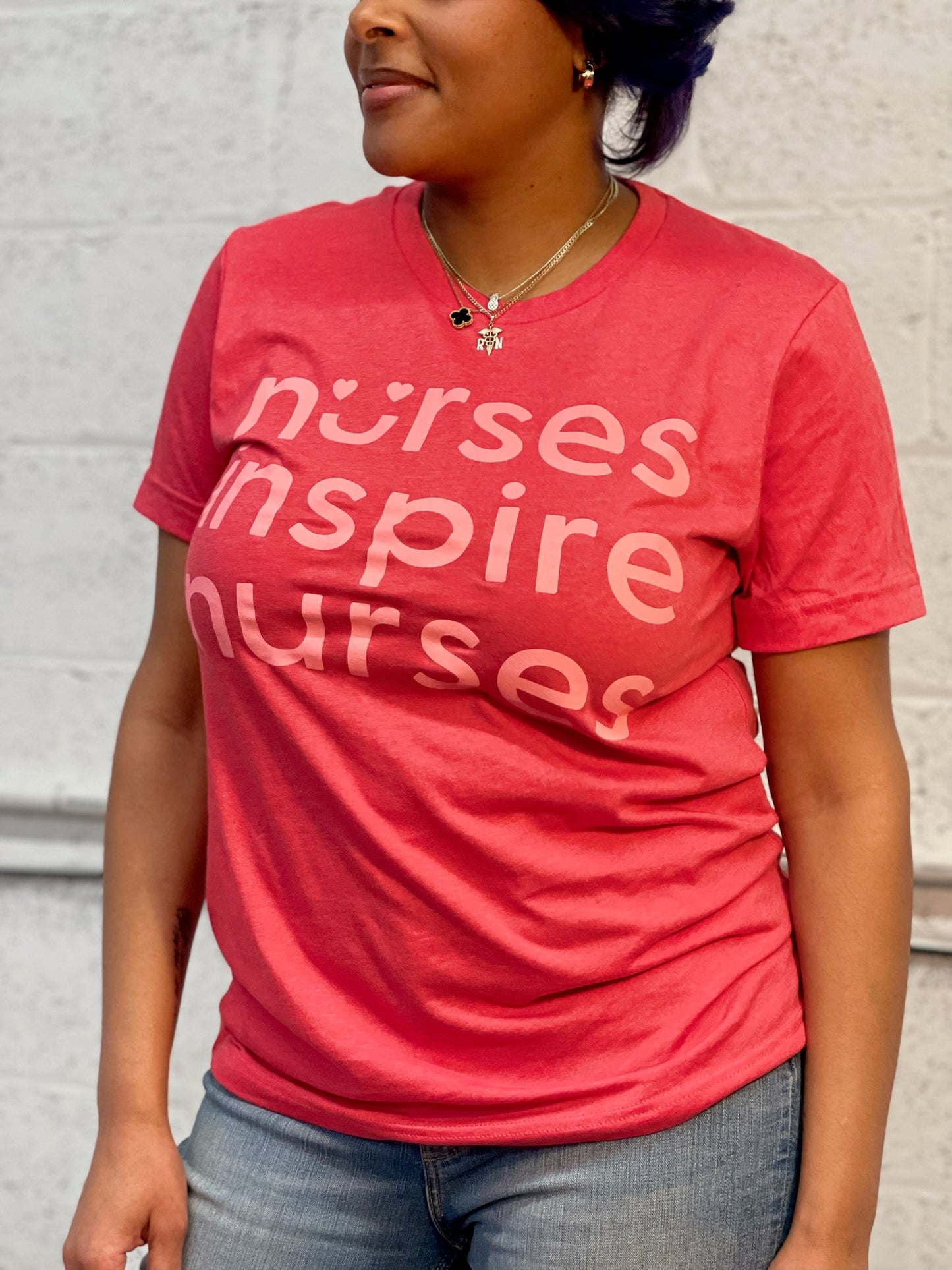 Nurses Inspire Nurses Classic Tee - Red/Pink