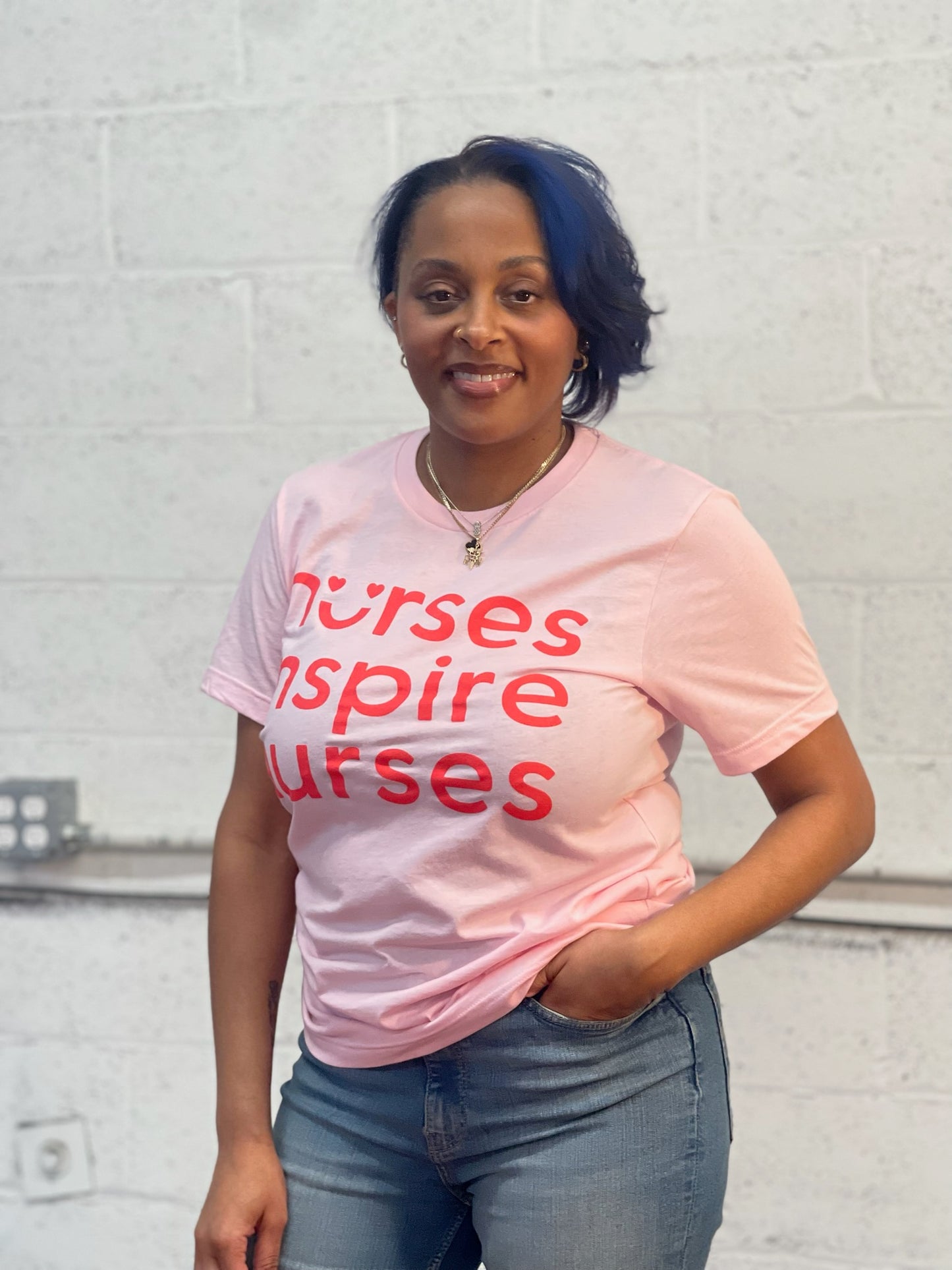 Nurses Inspire Nurses Classic Tee - Pink/Red