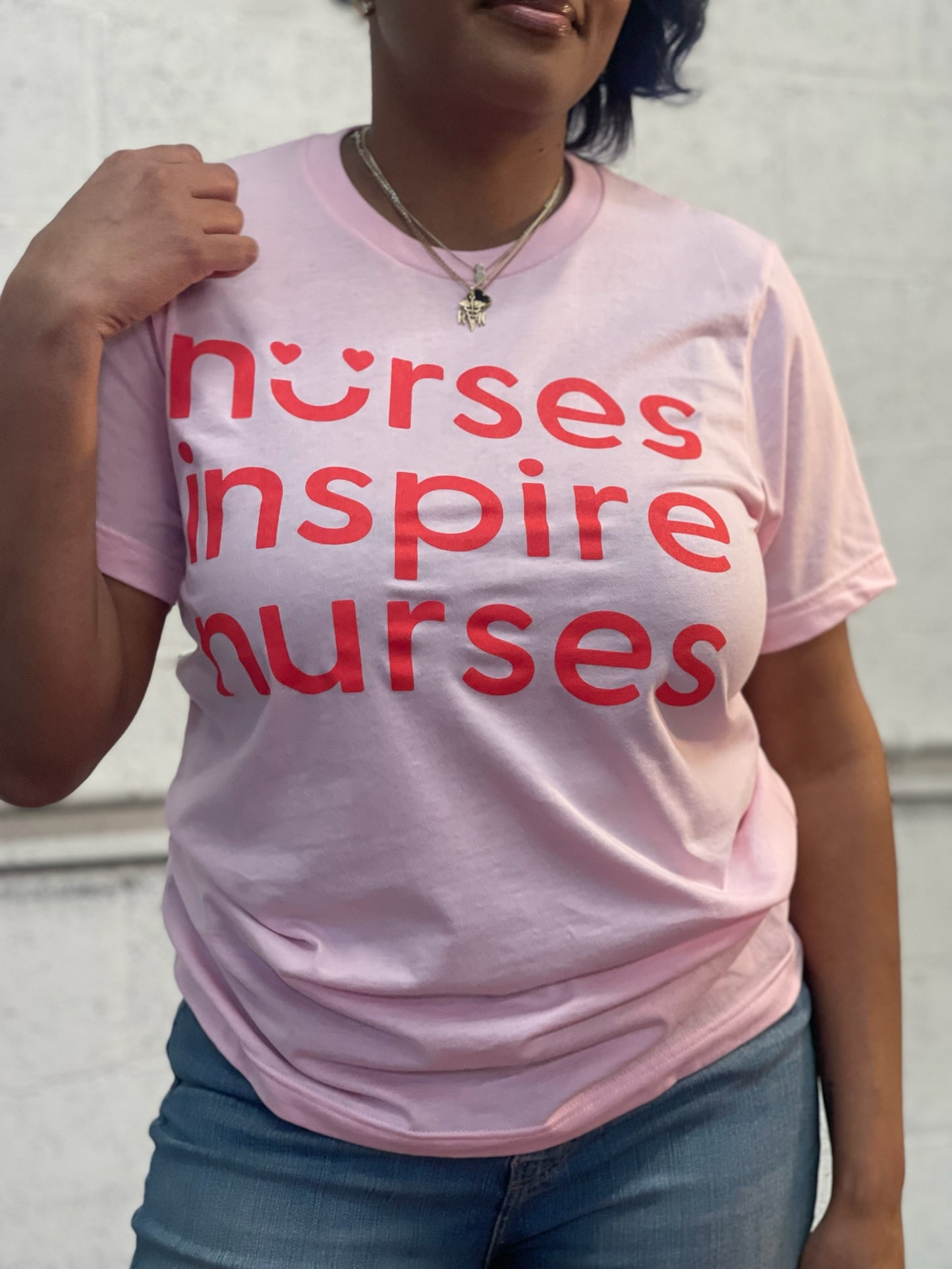 Nurses Inspire Nurses Classic Tee - Pink/Red