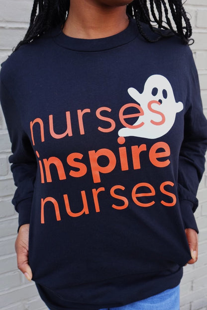 Nurses Inspire Nurses Spooky Long Sleeve (ALL SALES FINAL)