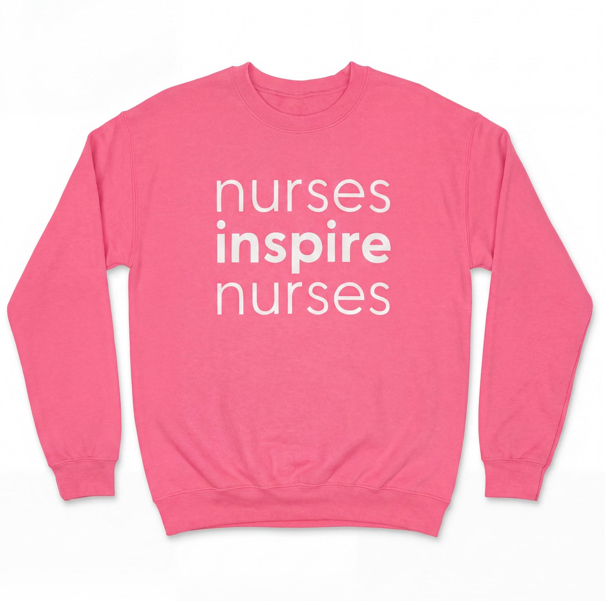 Nurses Inspire Nurses Neon Pink Smile Crew (MISPRINT)