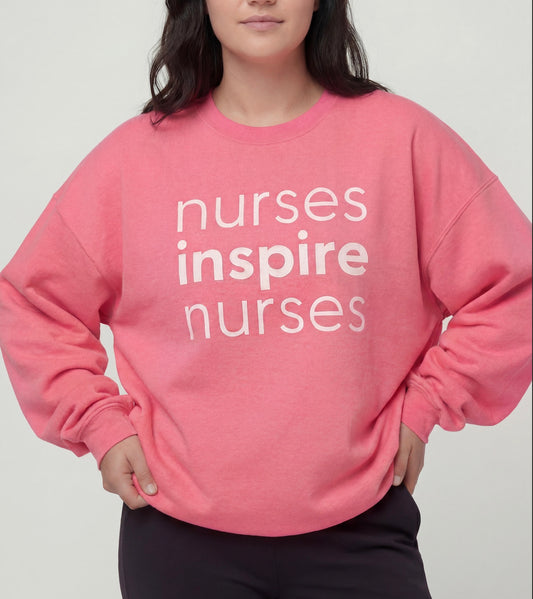 Nurses Inspire Nurses Neon Pink Smile Crew (MISPRINT)