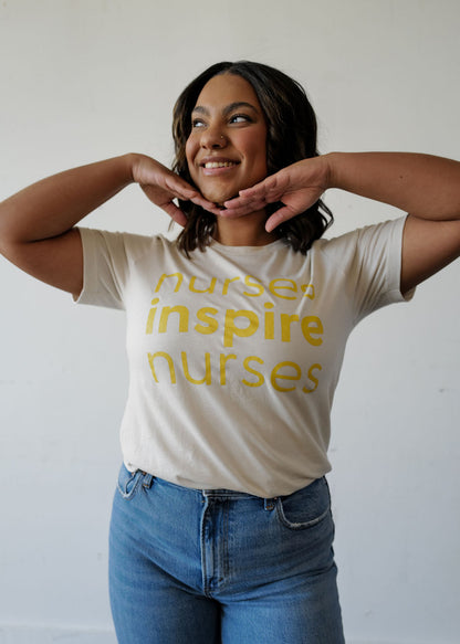 Nurses Inspire Nurses Tee - Oatmeal