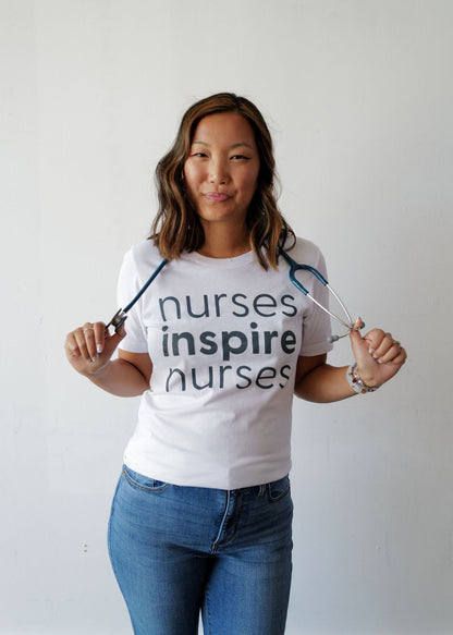 Nurses Inspire Nurses Tee - White