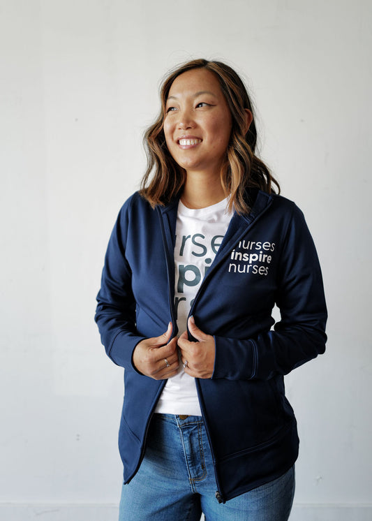 Nurses Inspire Nurses Navy Track Jacket