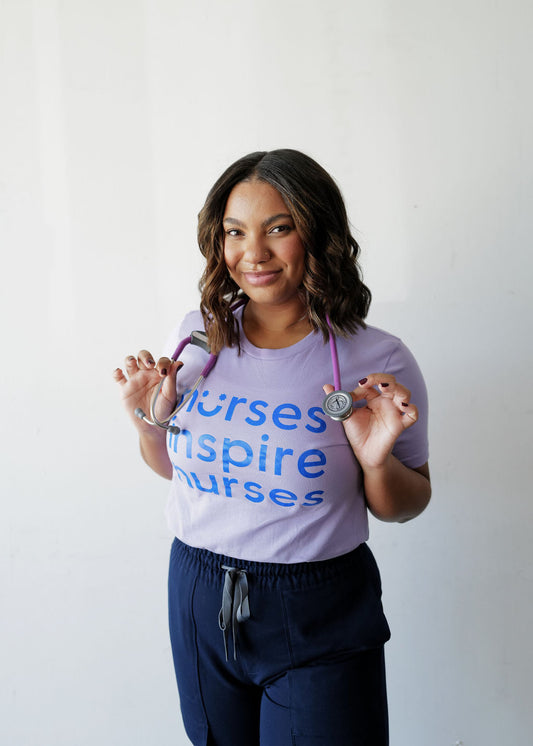 Nurses Inspire Nurses Smile Tee - Lavender