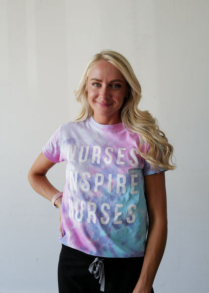 Nurses Inspire Nurses Vintage Tie Dye Tee