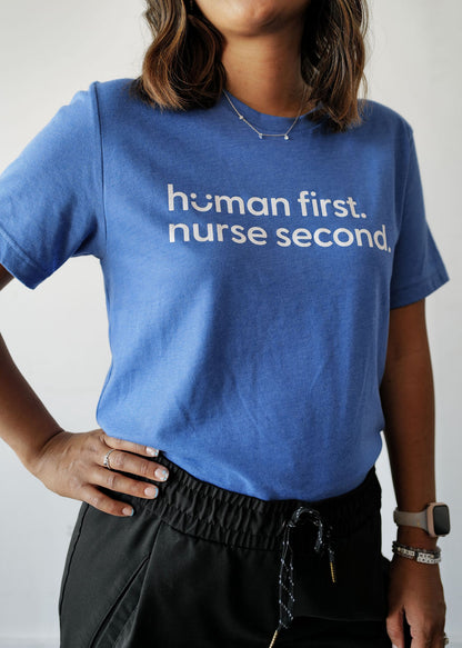 Human First Blue Tee