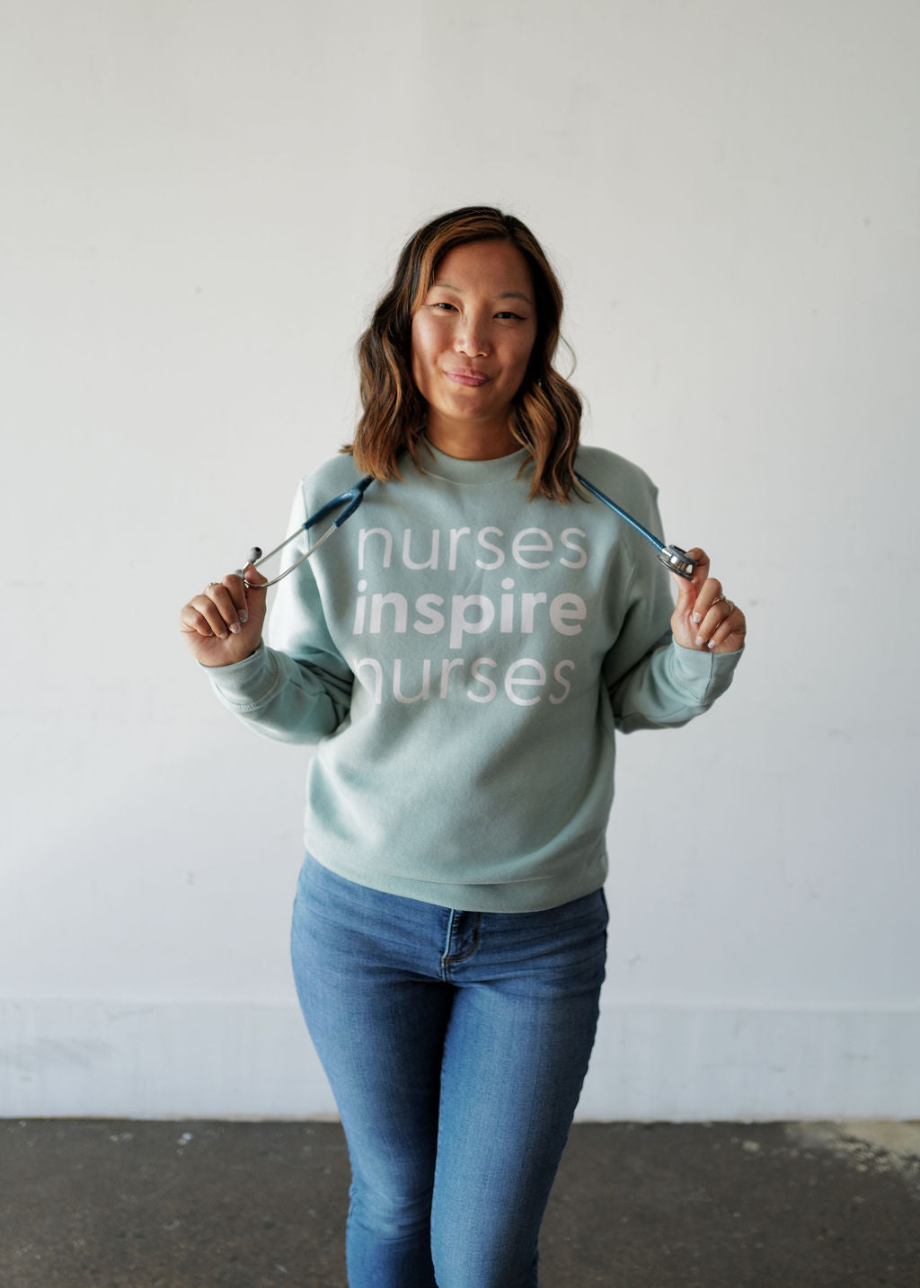 Nurses Inspire Nurses Classic Crewneck - Seafoam