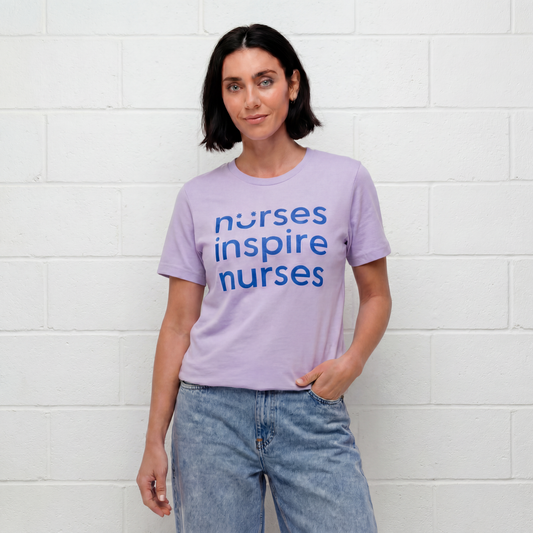 Nurses Inspire Nurses Smile Tee - Lavender