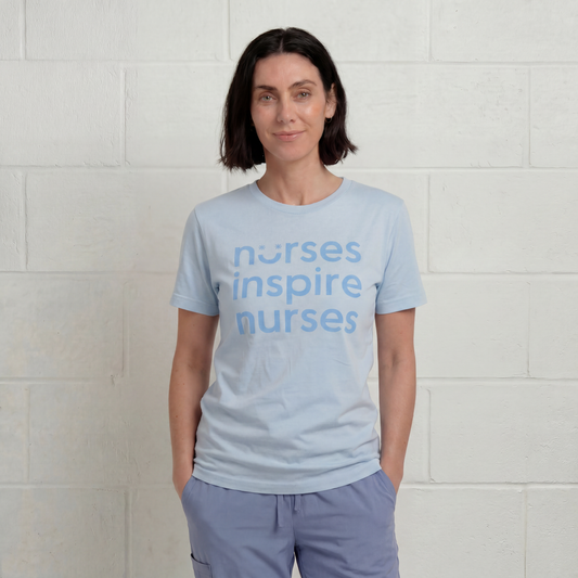 Nurses Inspire Nurses Tee - Sky Blue