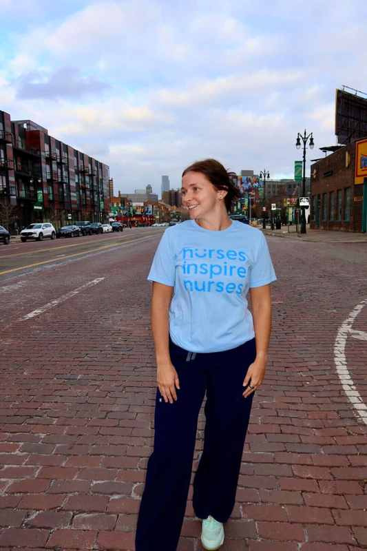 Nurses Inspire Nurses Tee - Sky Blue
