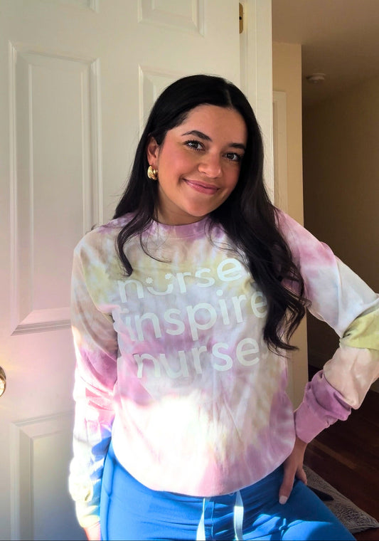 Nurses Inspire Nurses Long Sleeve Tee - Spring Dye