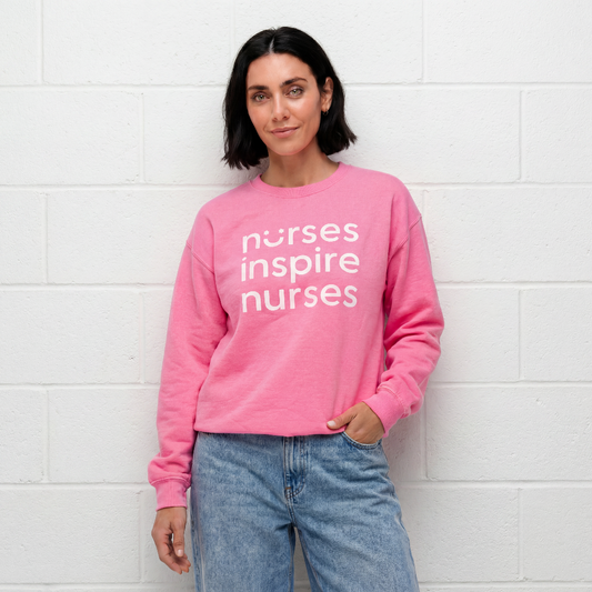 Nurses Inspire Nurses Neon Pink Smile Crew