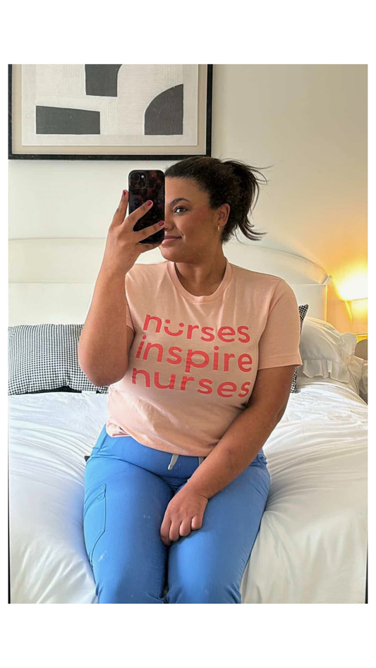 Nurses Inspire Nurses Tee - Peach