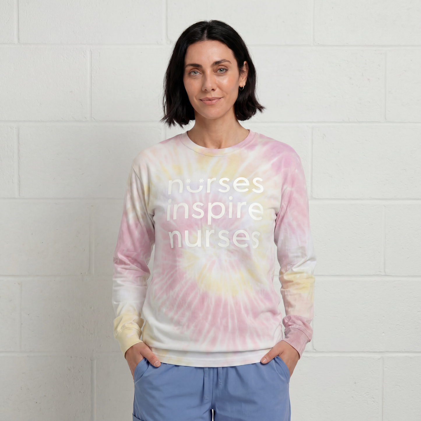 Nurses Inspire Nurses Long Sleeve Tee - Spring Dye