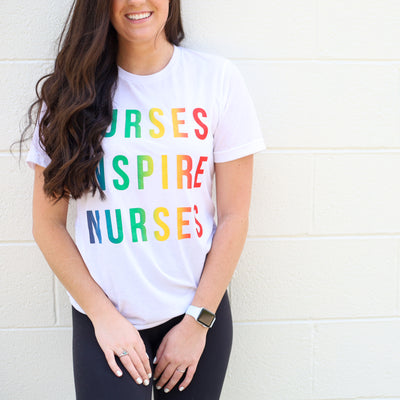 Nurses Inspire Nurses Pride Tee (ALL SALES FINAL)