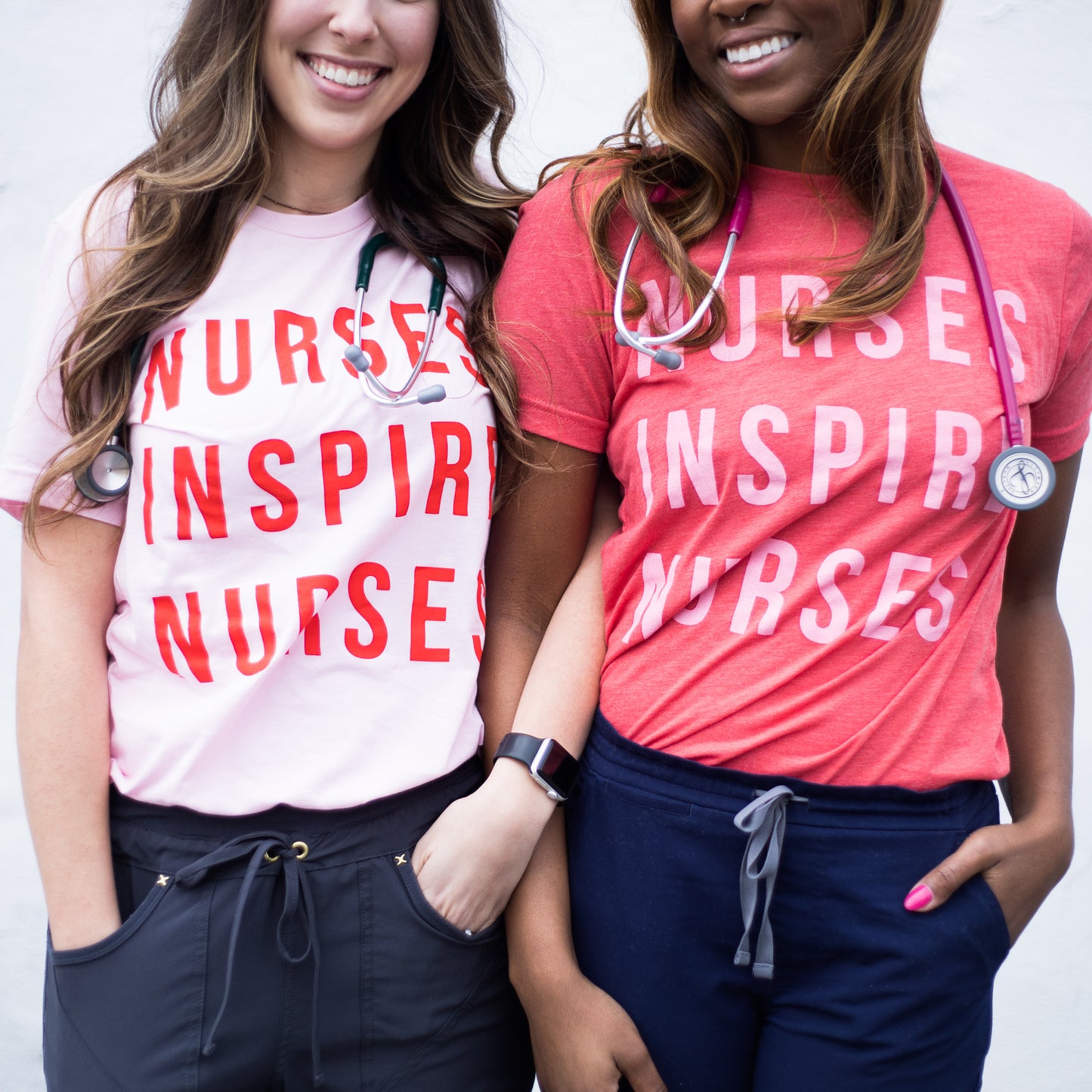 Nurses Inspire Nurses Classic Tees - Red and Pink