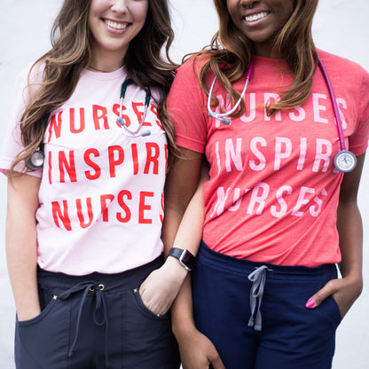 Nurses Inspire Nurses Classic Tees - Red and Pink