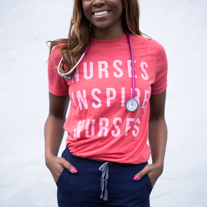 Nurses Inspire Nurses Classic Tees - Red and Pink